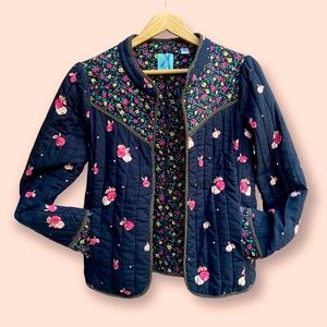 Kimchi Blue + Urban Outfitters Quilted Black Floral Jacket, Sz S